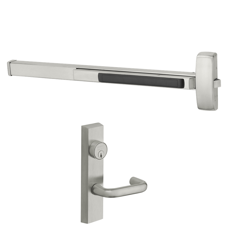 Sargent 12-55-8813-J-ETJ Fire Rated Rim Exit Device, Classroom Function, Request To Exit, For 37-42 Inch Width Door, Less Dogging, US32D-630 Satin Stainless Steel