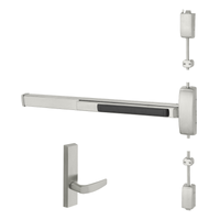 Sargent 12-8715-F-ETB-96 Fire Rated Surface Vertical Rod Exit Device, Passage Function, For 33-36 Inch Width, 96 Inch Height Door, Less Dogging, US32D-630 Satin Stainless Steel