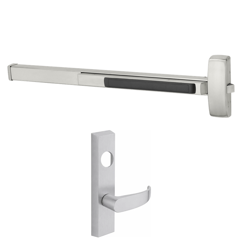 Sargent 12-8813-G-ETP Fire Rated Rim Exit Device, Classroom Function, For 43-48 Inch Width Door, Less Dogging, Less Cylinder, US32D-630 Satin Stainless Steel