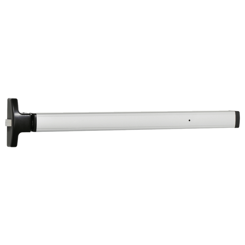 Falcon 1790-EO-3-628 Rim Exit Device, Exit Only, Less Trim, 36" Device, For 3'x7' Door, Includes PB48 Strike, Hex Key Dogging, Reversible, US28 Clear Anodized Aluminum Finish