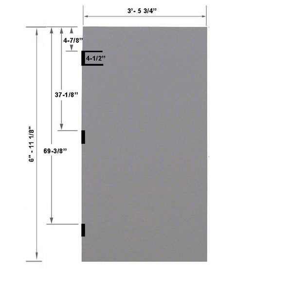 3-6 x 7-0 18 Gauge Polystyrene Core - FBA/RP Re-enforced Panic Bar