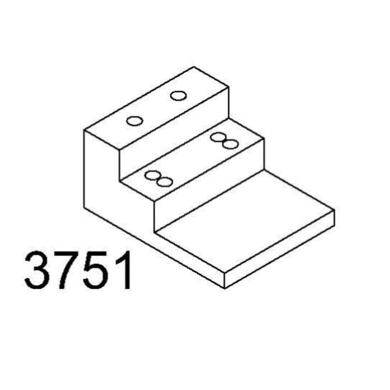 ABH 3751-US28 Coordinator Mounting Bracket, For Door Stops Width Less Than 2 1/2", Satin Aluminum