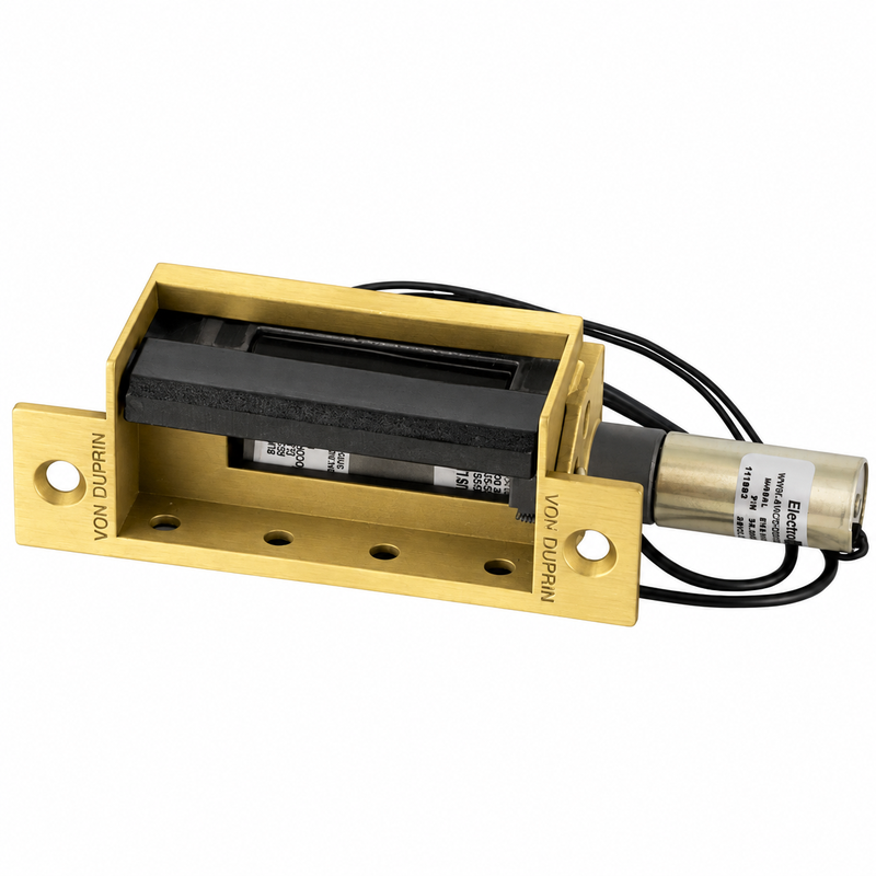 Von Duprin 6210-12VDC-US4-FS Electric Strike, Fail Safe-Electrically Locked, 12 VDC, 4-7/8" x 1-1/4" Faceplate, For use with Mortise Locks on Single Doors, Hollow Metal or Aluminum Frame, Grade 1, 606 Satin Brass Finish