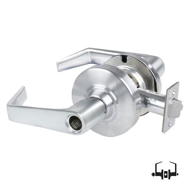 Schlage ALX53L-SAT-626 Entrance Lock, Saturn Lever, Less Cylinder, Sat