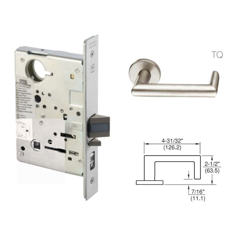 Accentra (Yale) TSR3-8807RL-626-LC Entry Mortise Lock, Satin Chromium