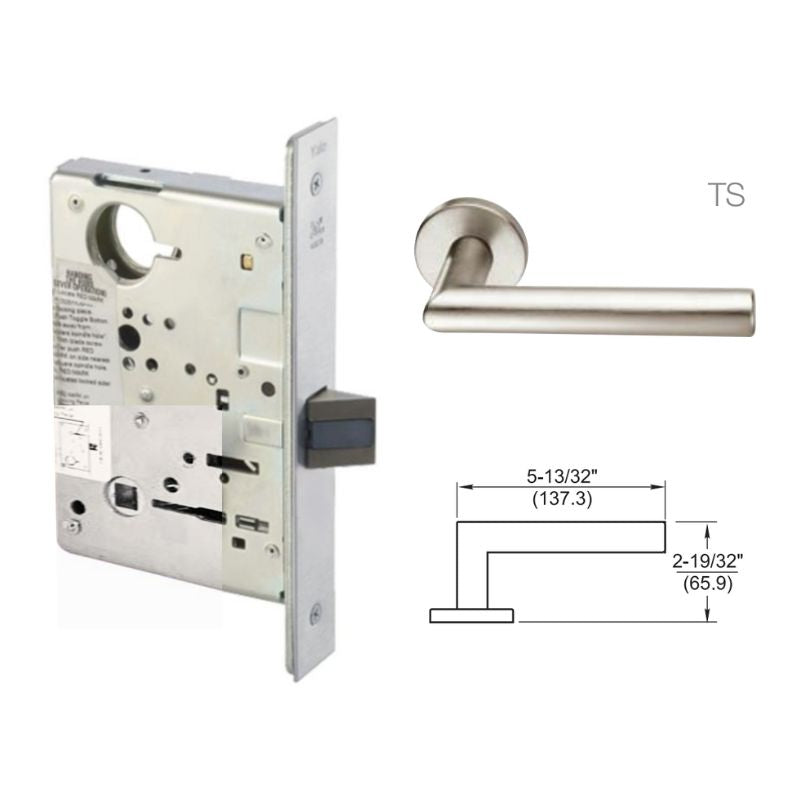 Accentra (Yale) TSR3-8801RL-626 Passage Or Closet Mortise Lock, Satin