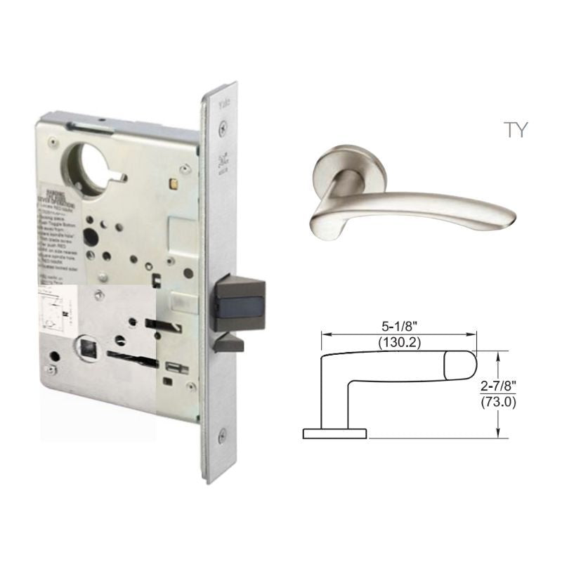 Accentra (Yale) TYR3-8808RL-626-LC Classroom Or Closet Mortise Lock, S