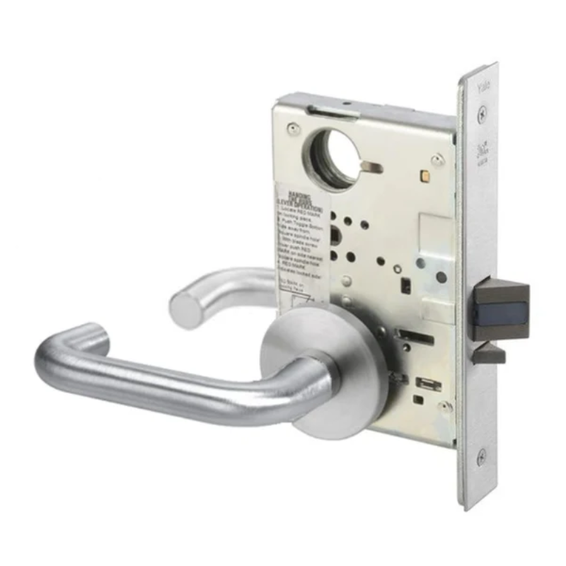Accentra (Yale) 8701FL-CRR-US26D Mortise Lock, Passage Function, "CO" Rose, Satin Chrome