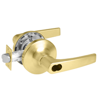 Accentra BMO5405LN606 storeroom cylindrical lock, satin brass US4/606, LN lever, SFIC less core, latch exposed