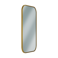 Bradley 7B1-0018360 Elvari Series frameless mirror, 18" x 36", gold rounded-corner edge trim