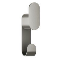 Bradley 9B1-110200-BS Elvari double robe hook, brushed stainless finish with rounded rectangular hooks