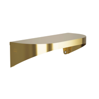Bradley 7B2-0051200 Elvari Series brushed brass wall shelf, 5" x 12", radiused sides