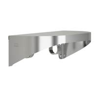 Bradley Elvari 7B2-0051896 stainless steel shelf, 5"x18", with hooks and radiused sides