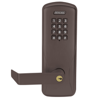 Schlage Electronics CO100CY40-KP-RHO Privacy Electronic Push Button Locks, Rhodes Lever - US11-643E Aged Bronze
