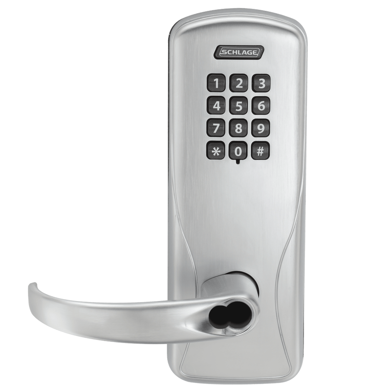 Schlage Electronics CO100CY70-KP-SPA-J Classroom/Storeroom Electronic Cylindrical Keypad Lock, FSIC Prep Less Core - US26D-626 Satin Chrome