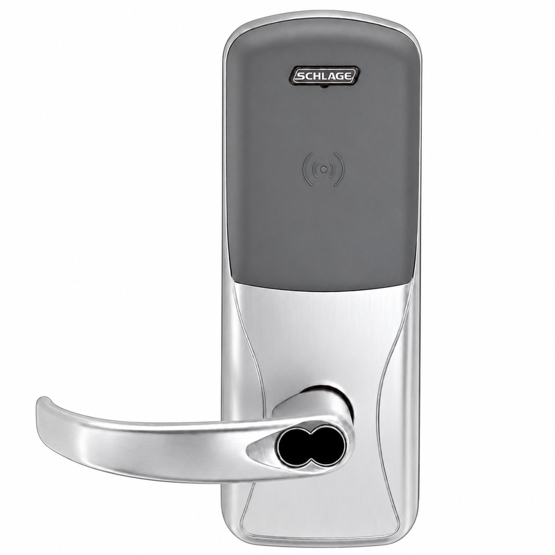 Schlage Electronics CO200CY70-PR-SPA-626-BR Standalone Electronic Cylindrical Lock, Classroom Function, Proximity Reader, SFIC Prep, Satin Chrome Finish