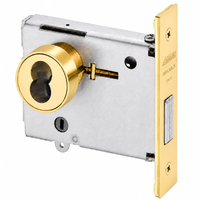 Corbin Russwin DL4113-CL6-US3 mortise deadlock, single cylinder LFIC less core, polished brass faceplate