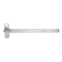 Falcon F-25-R-EO Fire Rated Rim Exit Device, Wide Stile Pushpad, Exit Only, Less Trim, No Dogging, Non Handed, Grade 1