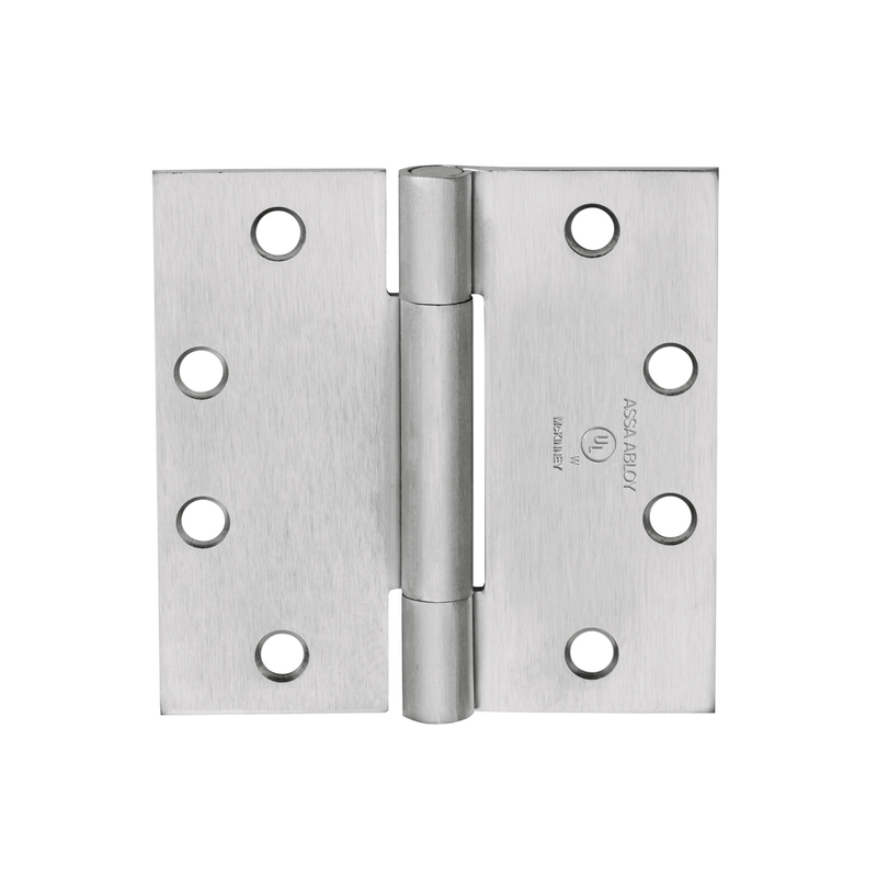 McKinney FT-TA314 4 1/2 x 4 1/2-US32D Full Mortise Three Bearing Flat Tip Hinge, 4 1/2" x 4 1/2", Standard Weight, Square Corner, 630 Satin Stainless Steel Finish