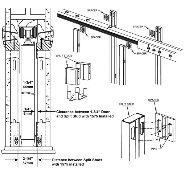 LE Johnson 1575PPK3 1-3/4" Door Adaptor Kit Drawing