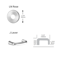 Sargent 70-8204-LNJ-US26D Storeroom or Closet Mortise Lock, LN Rose, J Lever, SFIC Prep Less Core, Field Reversible, Satin Chrome