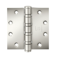 McKinney T4A3386-4-1/2x4-1/2 Full Mortise Heavy Weight Five Knuckle Hinge, Bright Stainless Steel Finish