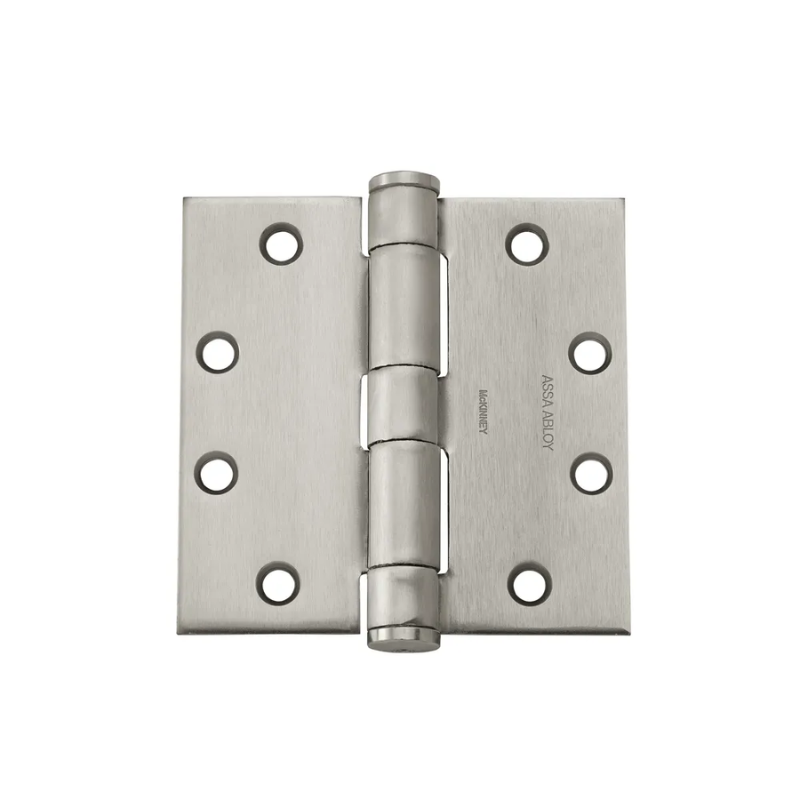 McKinney TCA3386-4-1/2x4-1/2-US32D Full Mortise Heavy Weight Concealed Bearing Five Knuckle Hinge, Satin Stainless Steel Finish
