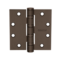 McKinney MPB99-5x4-1/2-US32D-NRP Full Mortise MacPro Heavy Weight Ball Bearing Hinge, Five Knuckle, Non Removable Pin, 630 Satin Stainless Steel Finish