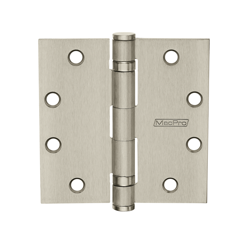McKinney MPB79-4-1/2x4-US26D-NRP Full Mortise MacPro Heavy Weight Ball Bearing Hinge, Five Knuckle, Non Removable Pin, 626 Satin Chrome Finish