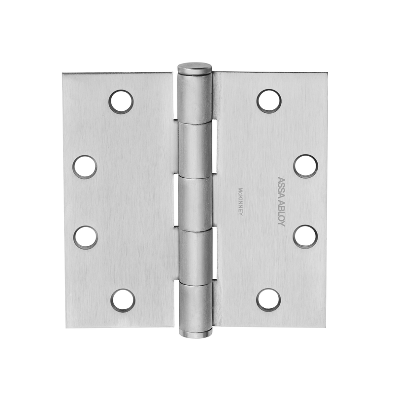 McKinney T2714-3-1/2x3-1/2-US26D-ReverseHole Full Mortise Standard Weight Plain Bearing Hinge, Five Knuckle, 626 Satin Chrome Finish