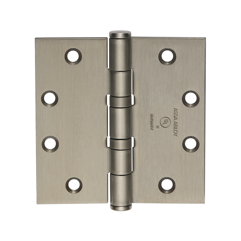 McKinney TA2314-4-1/2x4-1/2-US32D-CPC Full Mortise Standard Weight Bearing Hinge, Five Knuckle, 630 Satin Stainless Steel Finish