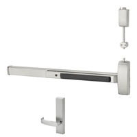 Sargent NB-8715-J-ETL-84 Surface Vertical Rod Exit Device, Passage Function, For 37-42 Inch Width, 84 Inch Height Door, Hex Key Dogging, Less Bottom Rod, US32D-630 Satin Stainless Steel