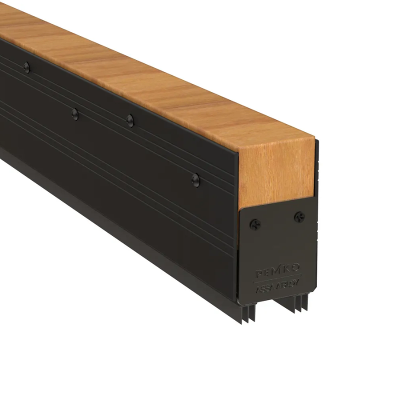 Pemko XG2212-BSPPK773BL Commercial Door Bottom, U-Shaped Shoe, For 1 3/4" Thick Door, Fire Rated, Black Suede Powder Coat