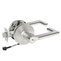 Sargent RX-10XG04-LND US26D satin chrome storeroom cylindrical lock, LND lever, keyed, request-to-exit switch