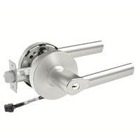 Sargent RX-10XG05-LMB-12V US26D satin chrome cylindrical lever lock with request to exit, keyed, LMB lever