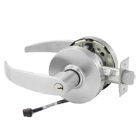 Sargent RX-10XG05-LP-12V-US26D cylindrical lever lock, satin chrome, Request to Exit, keyed with wiring