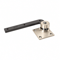 Rixson 117-LTP satin nickel 619 bottom 3/4" offset pivot with black arm and square mounting plate