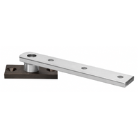 Rixson 128-3/4-LTP center hung pivot set less top pivot, 613 dark bronze finish with satin steel arm