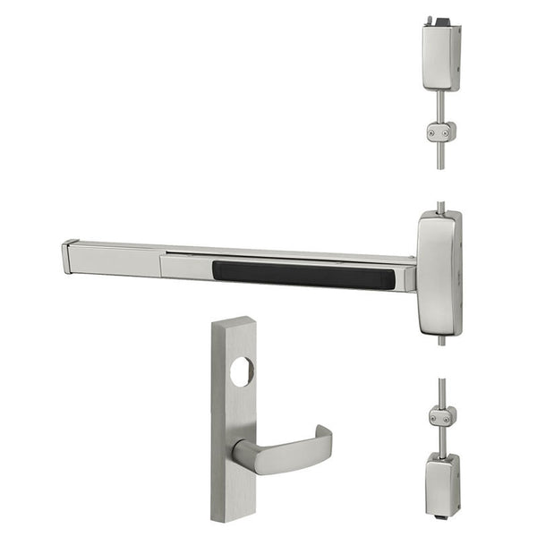 Sargent 56-70-8706G-ETL-84 Storeroom Surface Vertical Rod Exit Device, 43"-48" Bar, 84" Height, ETL Trim, SFIC, Electric Latch Retraction