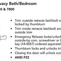 Sargent 8265-BHW-US32D Behavioral Health Mortise Lock, Privacy Bath/Bedroom Function, BHW Trim, Non-Keyed, Satin Stainless Steel