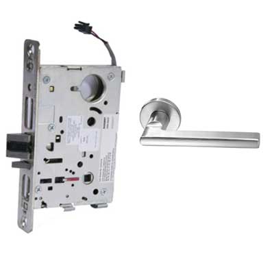Sargent RX-LC-8205-12V-LNJ Office or Entry 12V Electrified Mortise Lock, LN Rose, J Lever, RX Switch, Less Cylinder, -US10BE Dark Oxidized Satin