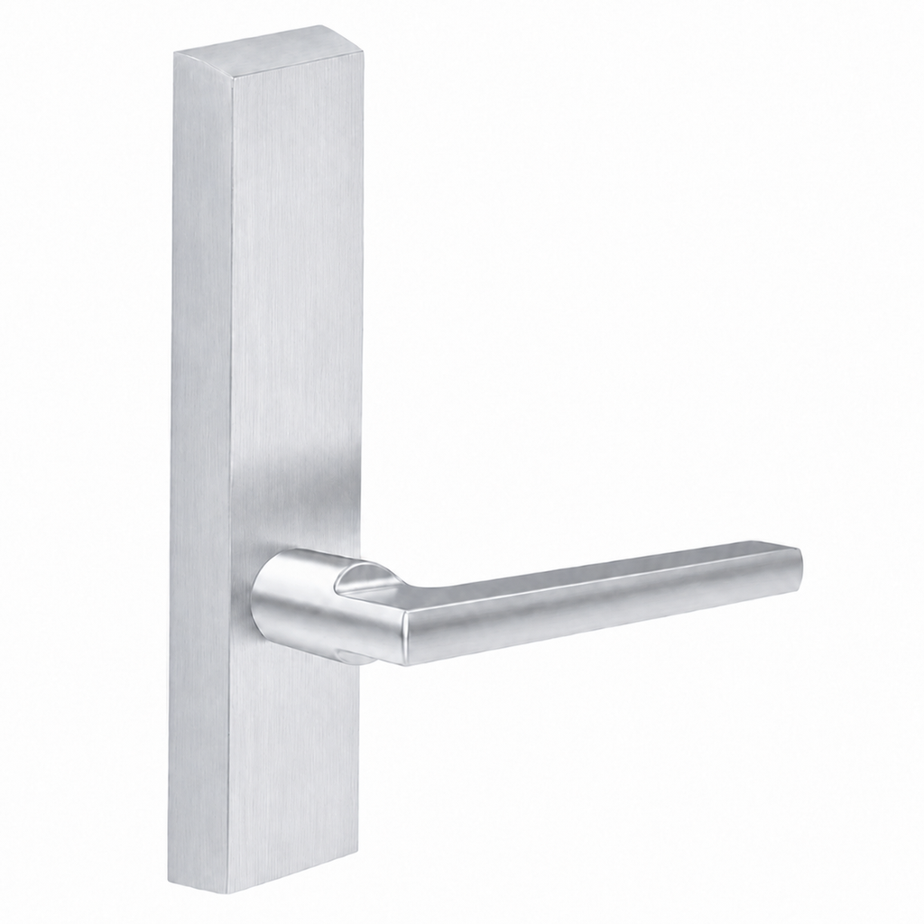 SARGENT 710-ETMD dummy lever trim for 80 Series exit devices, satin chrome US26D, rectangular escutcheon