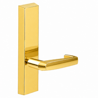 SARGENT 710-ETNJ dummy lever exit device trim, US3 polished brass, rectangular escutcheon, non-keyed