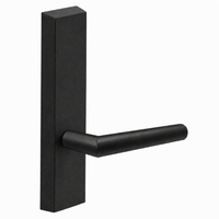 SARGENT 715-8-ETMI exit device trim in BSP black suede powder coat, passage ET trim with MI lever, non-keyed
