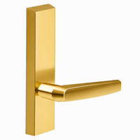 SARGENT 715-8-ETMJ exit device trim with MJ lever, US3 polished brass, rectangular escutcheon, non-keyed