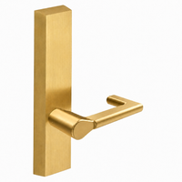 SARGENT 715-8-ETND exit device trim with ND lever, US4 satin brass, rectangular escutcheon, non-keyed