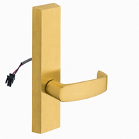 SARGENT 773-8-ETL-12V-US4 electrified exit trim with L lever, satin brass finish, rectangular escutcheon