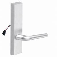 SARGENT 773-8-ETME-24V-US26D electrified exit trim with ME lever, satin chrome rectangular escutcheon