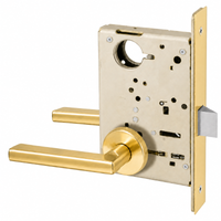 Sargent 8215-LNMD US3 bright brass passage mortise lock with MD lever and LN rose, field reversible