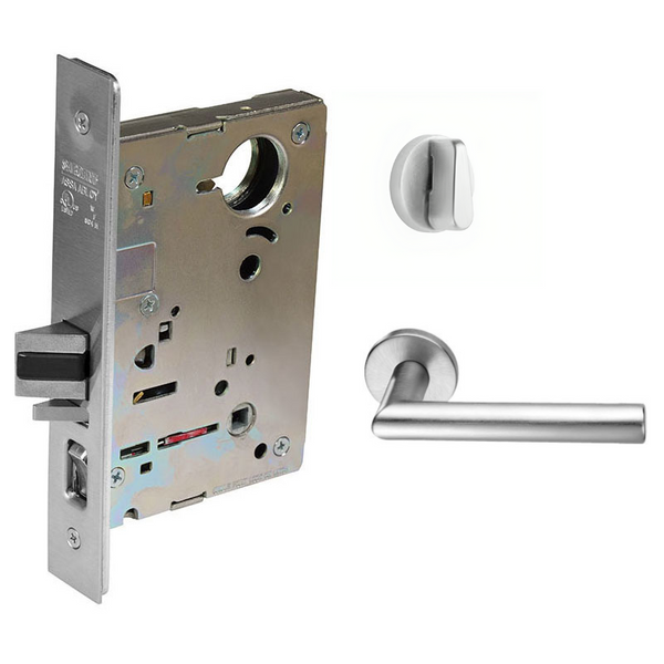 Sargent 8265-LNMI Privacy Bedroom or Bath Mortise Lock, MI - Lever, LN - Rose, Field Reversible